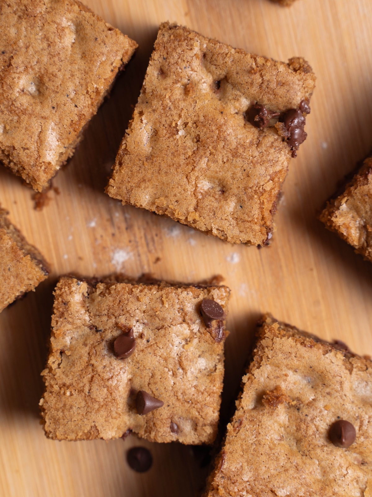 Brown butter blondies cut into squares