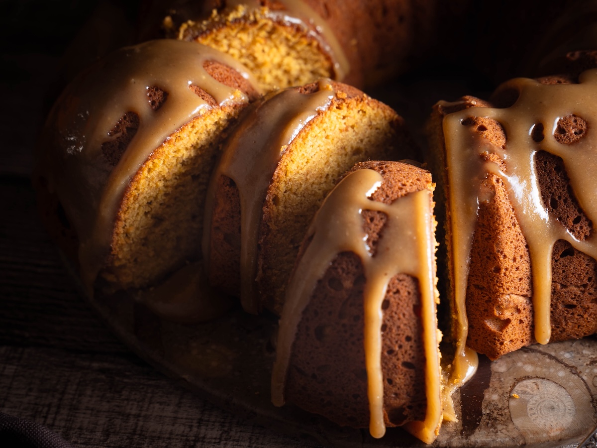 Slices of winter squash cake