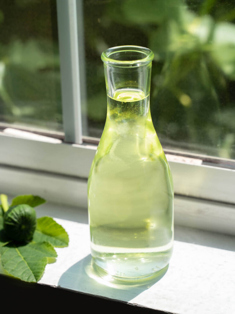 Fig leaf syrup on a windowsill