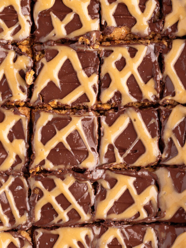 Peanut butter fingers sliced into individual servings