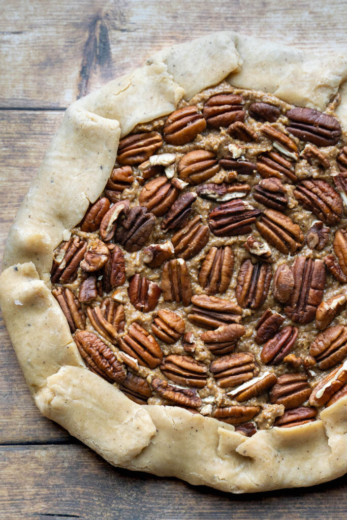 A pecan galette before baking