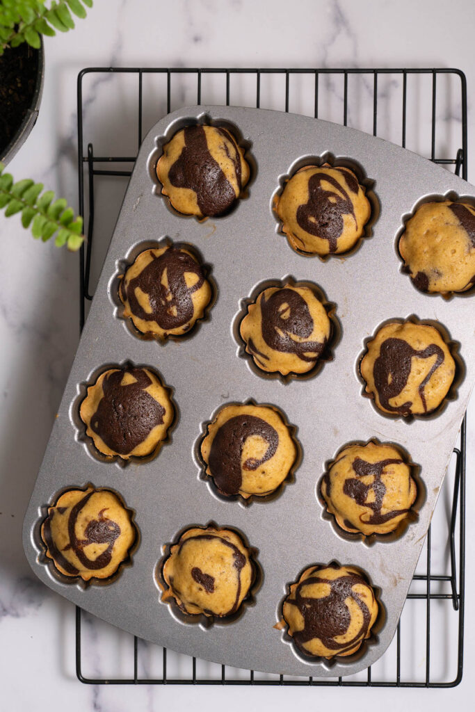Pumpkin chai cakes after baking