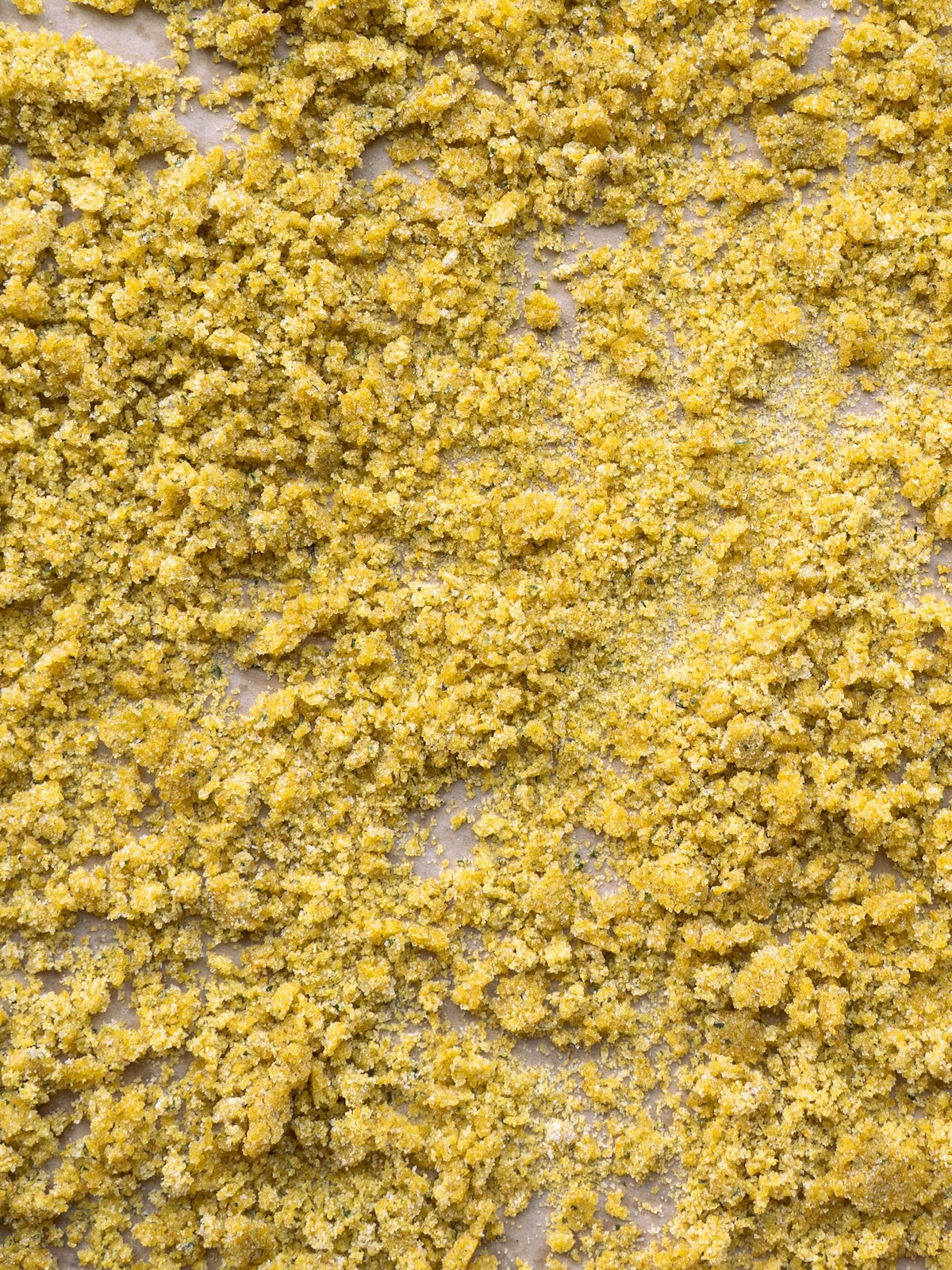 Dried dandelion sugar up close