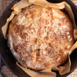 Garlic parmesan sourdough bread fresh out of the oven