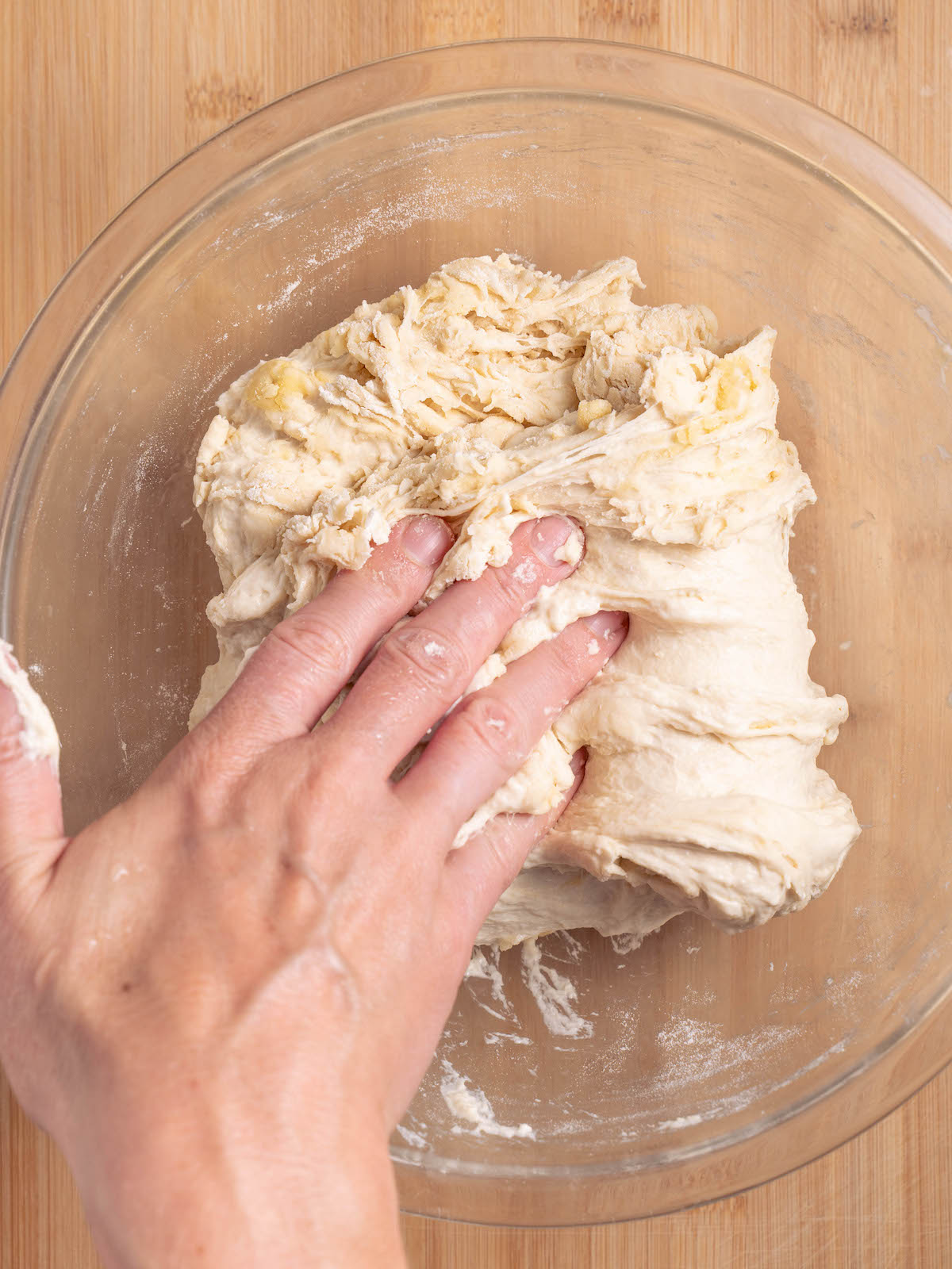 Folding sourdough