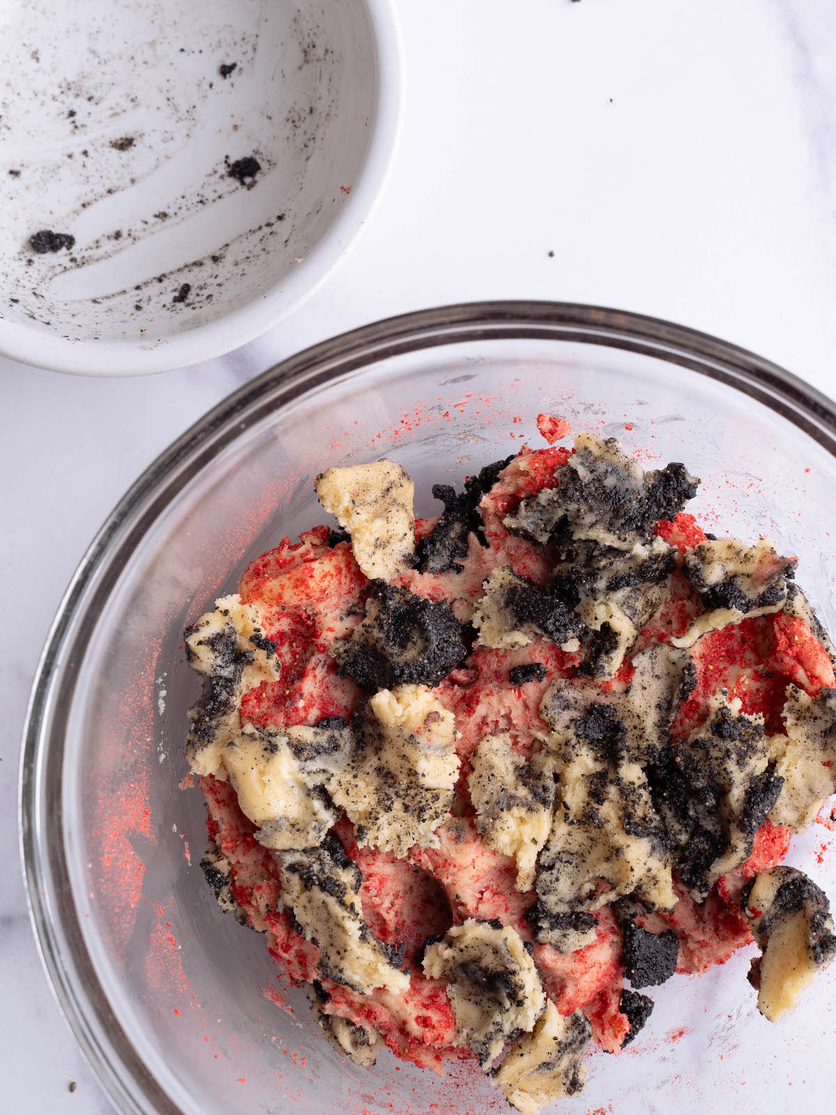 Strawberry black sesame swirl cookie dough