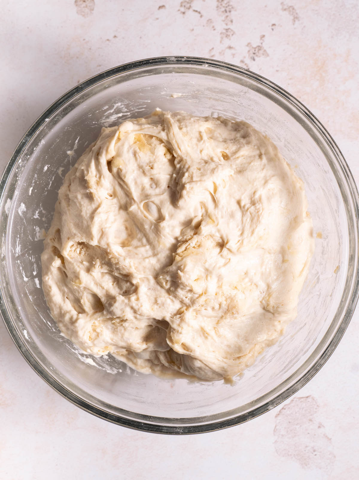 Focaccia dough after fermenting
