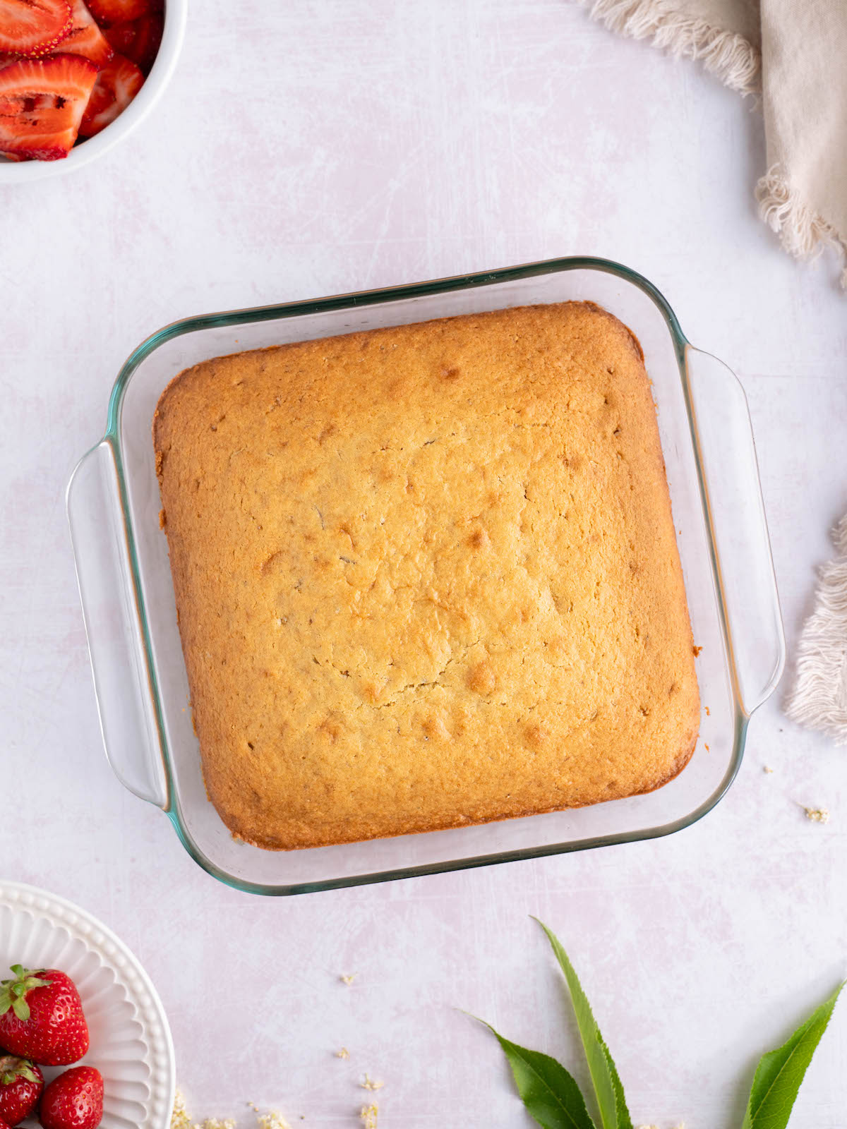 Elderflower cake, freshly baked