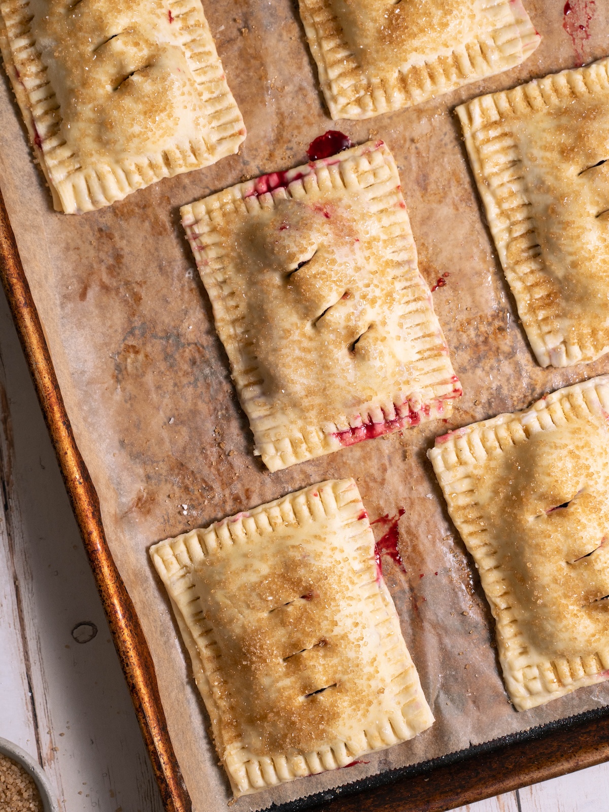 Cherry hand pies before baking