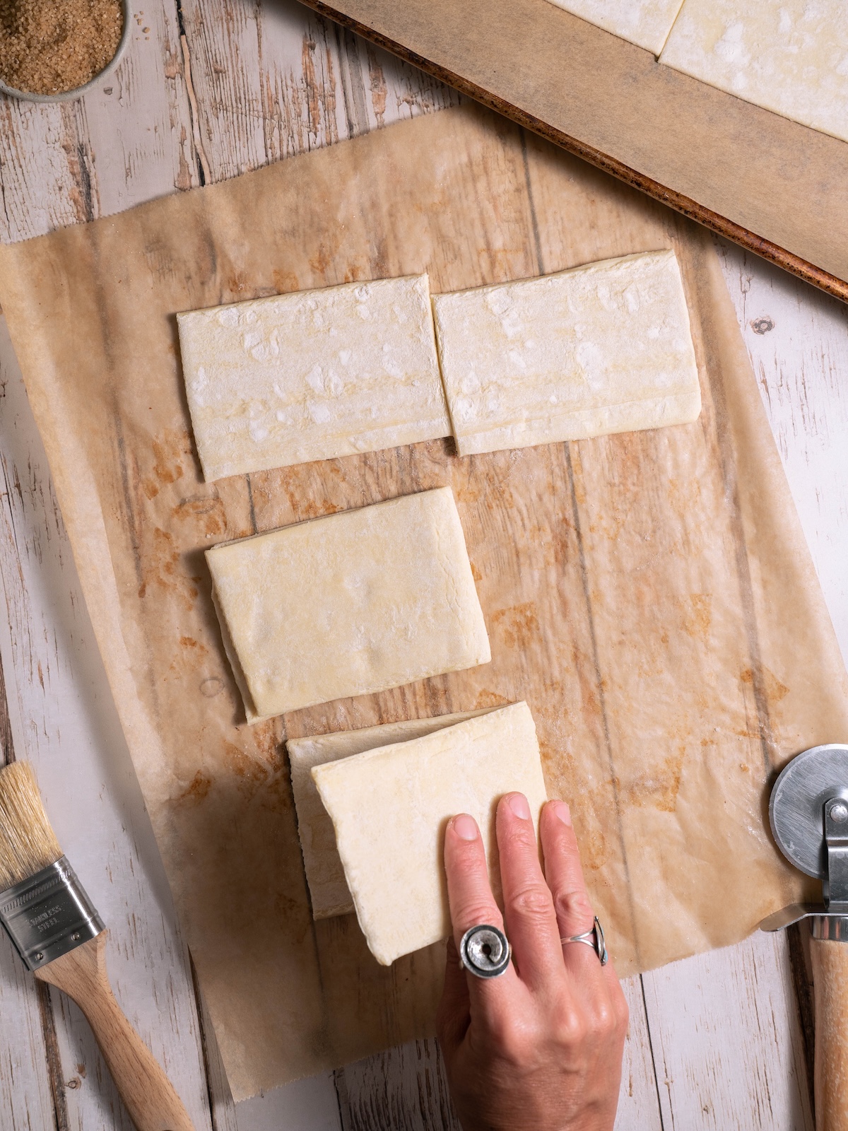 Folding puff pastry