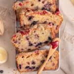 Slices of wild huckleberry cake laid out on a platter
