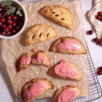 Apple hawthorn hand pies with pink hawthorn glaze