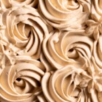 Swirls of brown sugar buttercream frosting