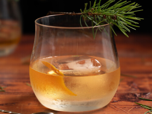 Pine Needle Old Fashioned (with pine needle syrup)