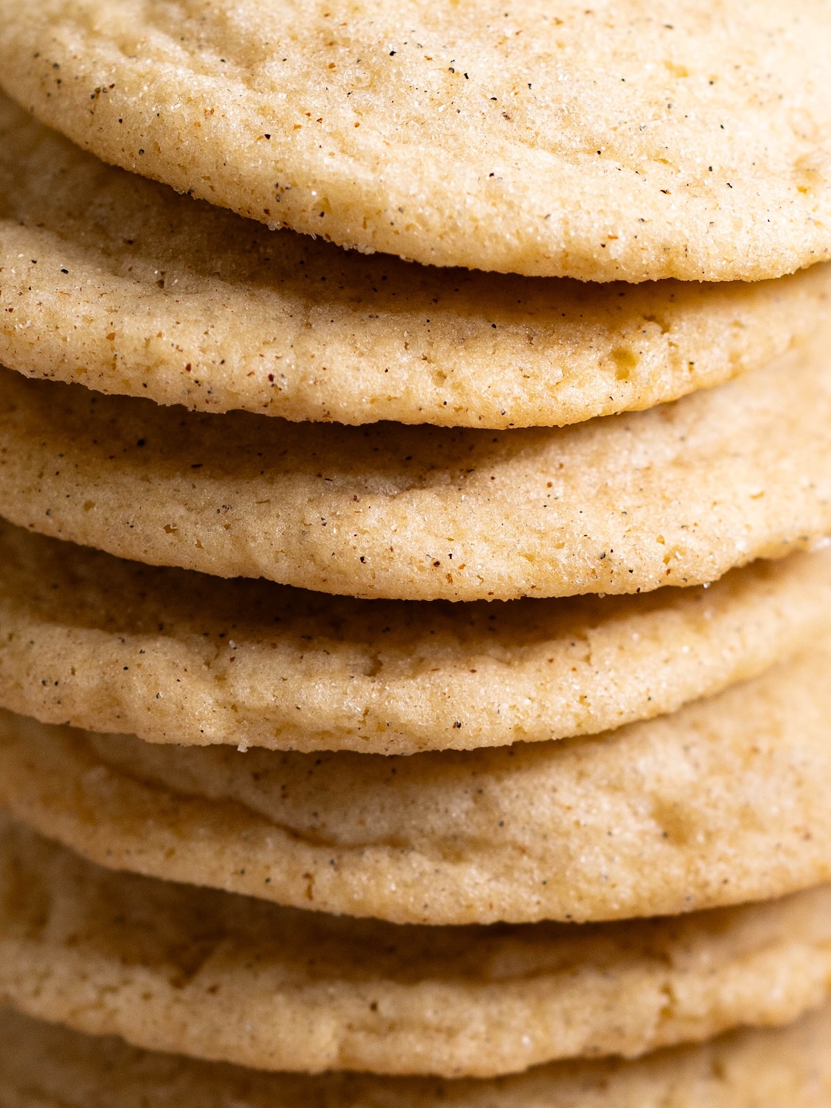 Layers of thin chewy cookies stacked