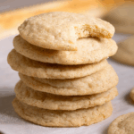 Soft, thin, chewy cardamom snickerdoodles stacked on top of each other
