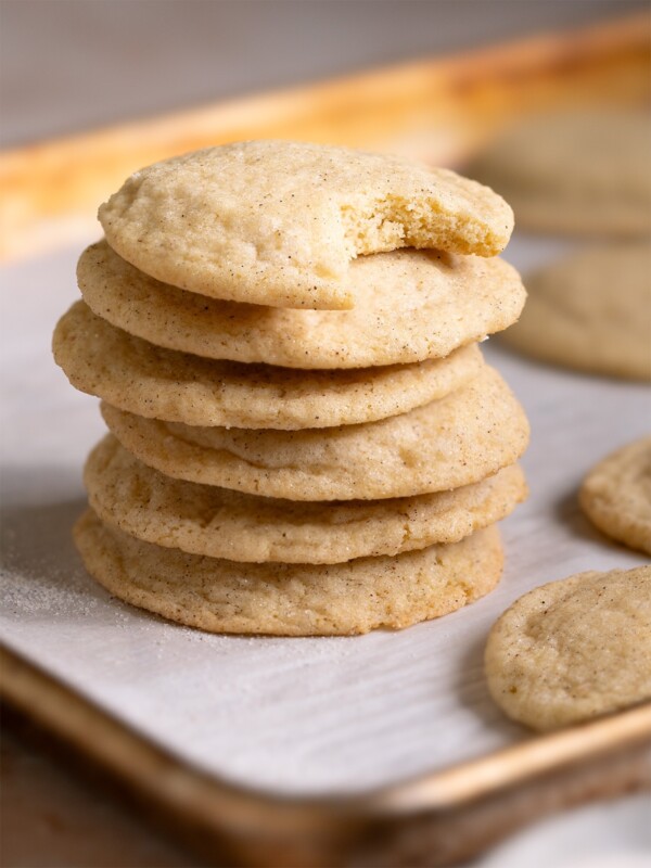 A stack of soft and chewy cardamom cookies