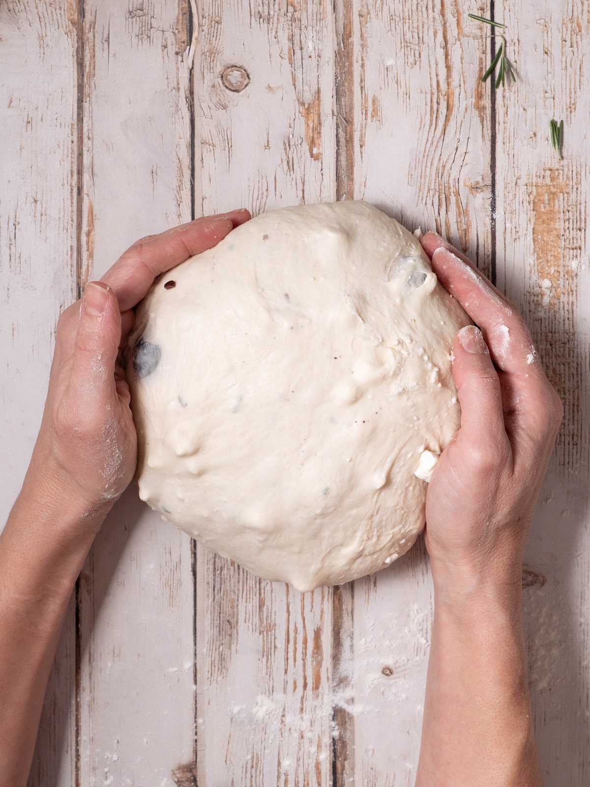 Shaping sourdough into a round boule