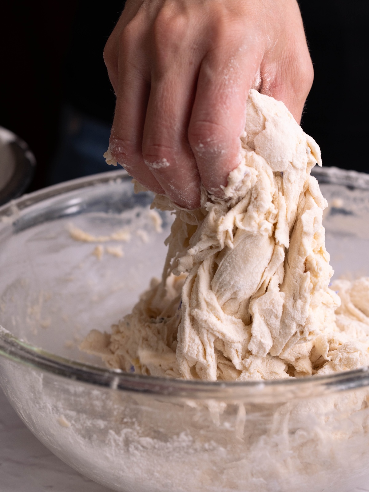 Shaggy focaccia dough just after mixing