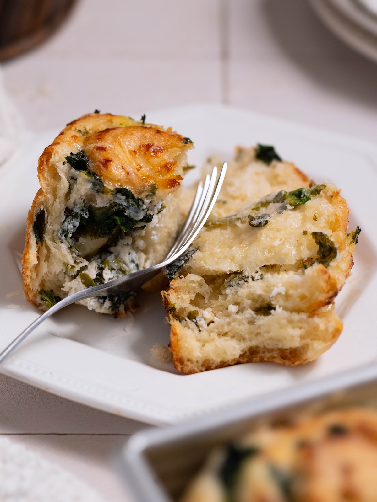 A savory, cheesy roll filled with nettles, ricotta, and parmesan
