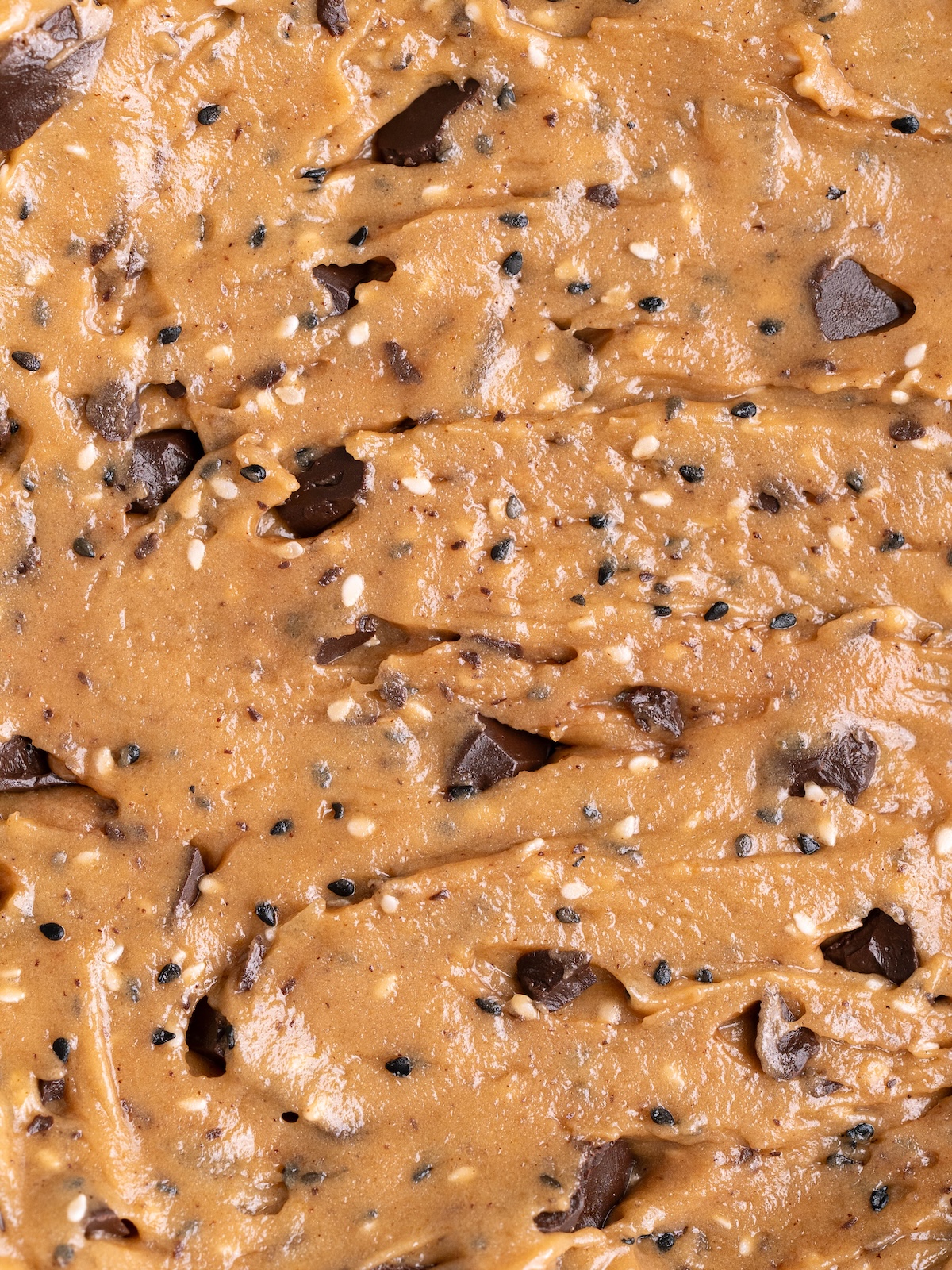 Close up of miso chocolate chip cookie dough