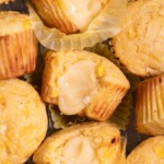 Sourdough corn muffins with whipped honey butter and sea salt flakes