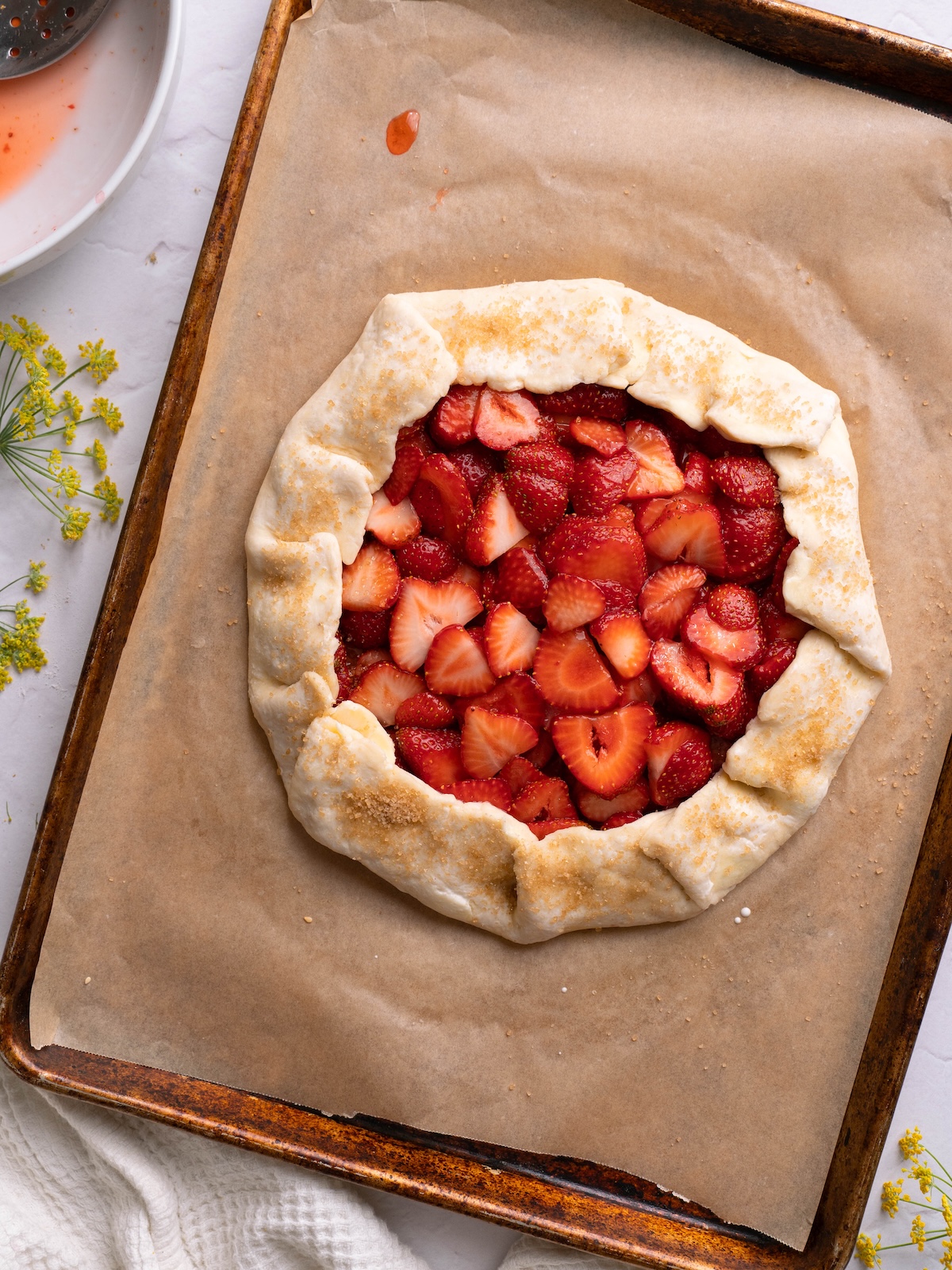 A berry galette before baking
