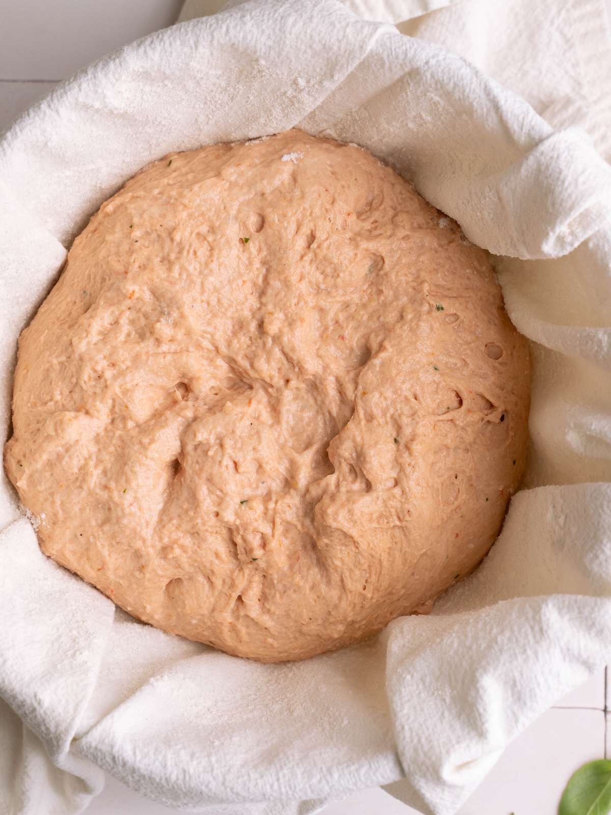 Tomato basil sourdough before fermentation